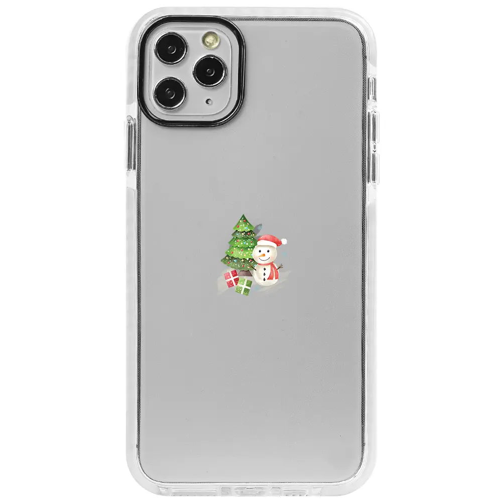 Apple iPhone 11 Pro Beyaz Impact Premium Telefon Kılıfı - Cute Snowman