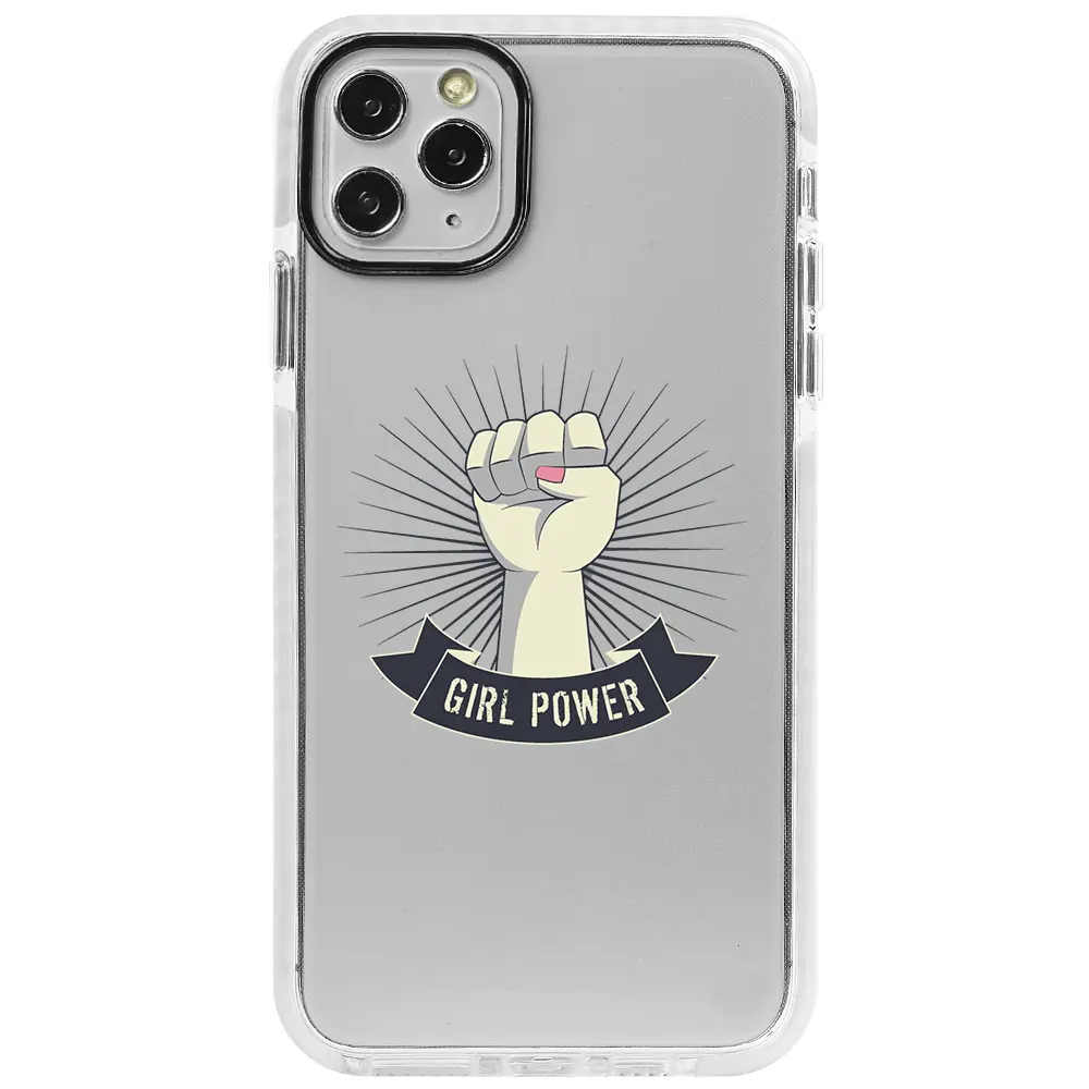 Apple iPhone 11 Pro Beyaz Impact Premium Telefon Kılıfı - Girl Punch