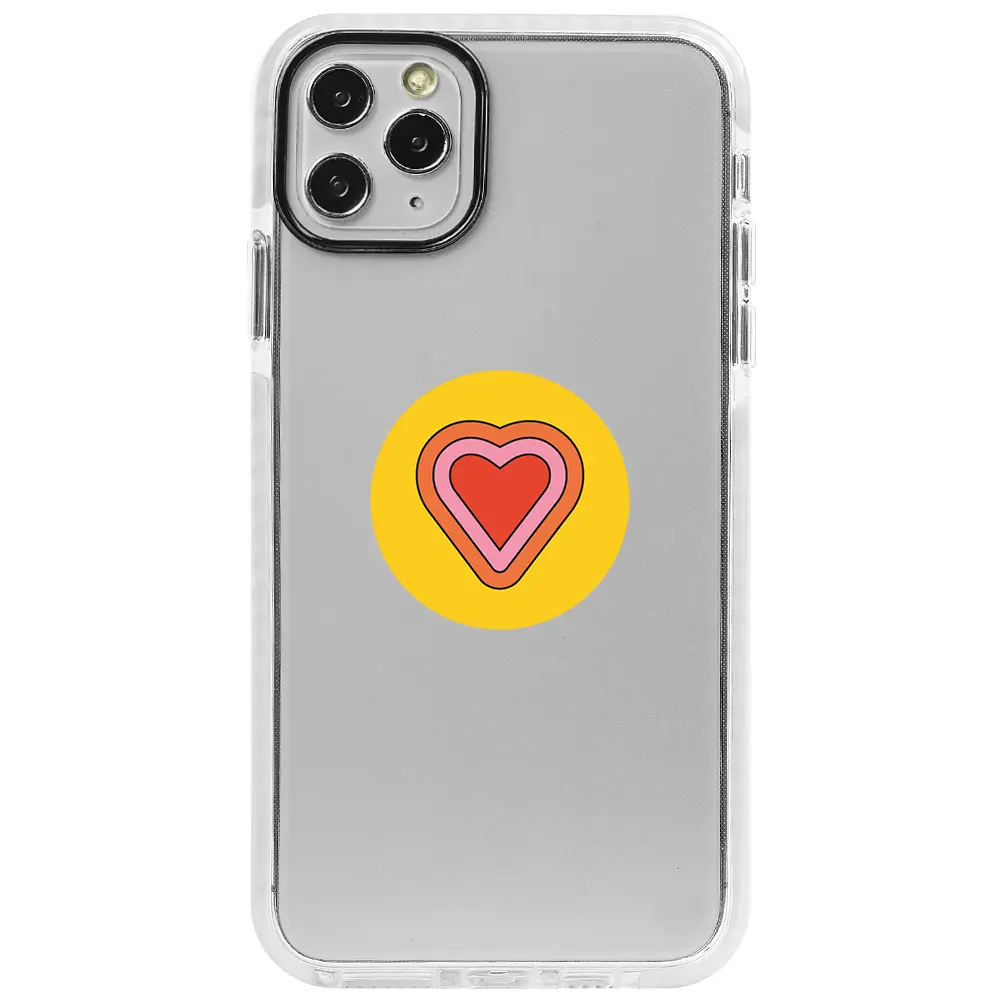 Apple iPhone 11 Pro Beyaz Impact Premium Telefon Kılıfı - Kalp