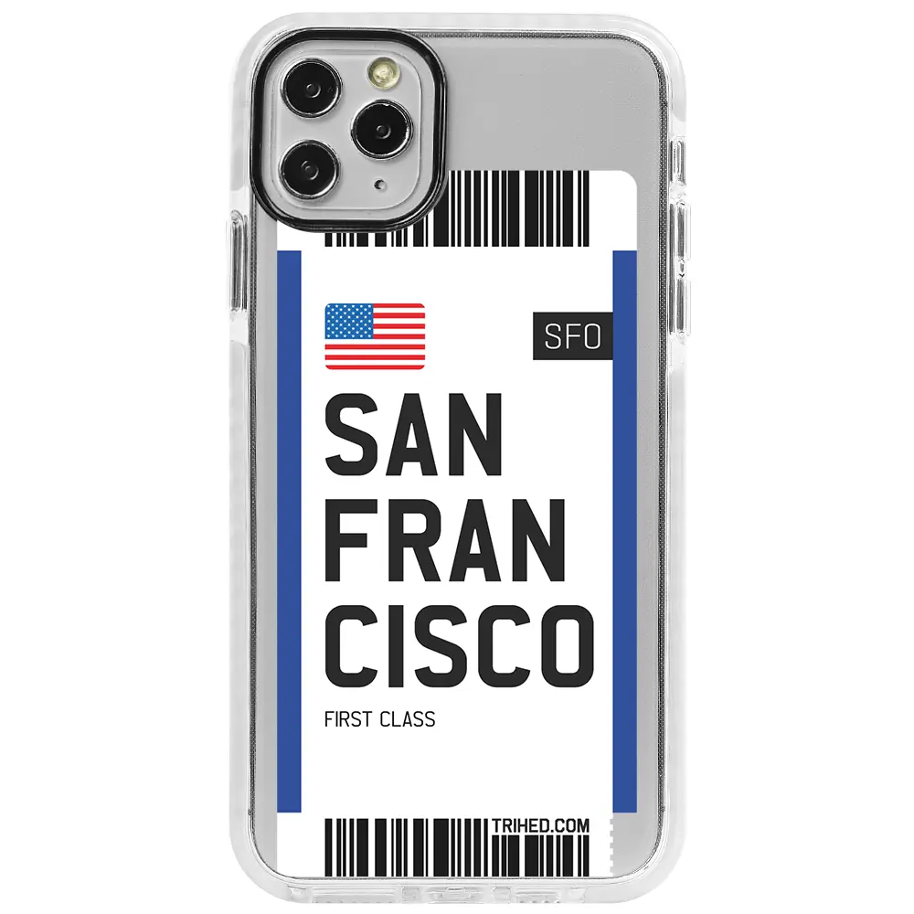 Apple iPhone 11 Pro Beyaz Impact Premium Telefon Kılıfı - San Francisco Bileti