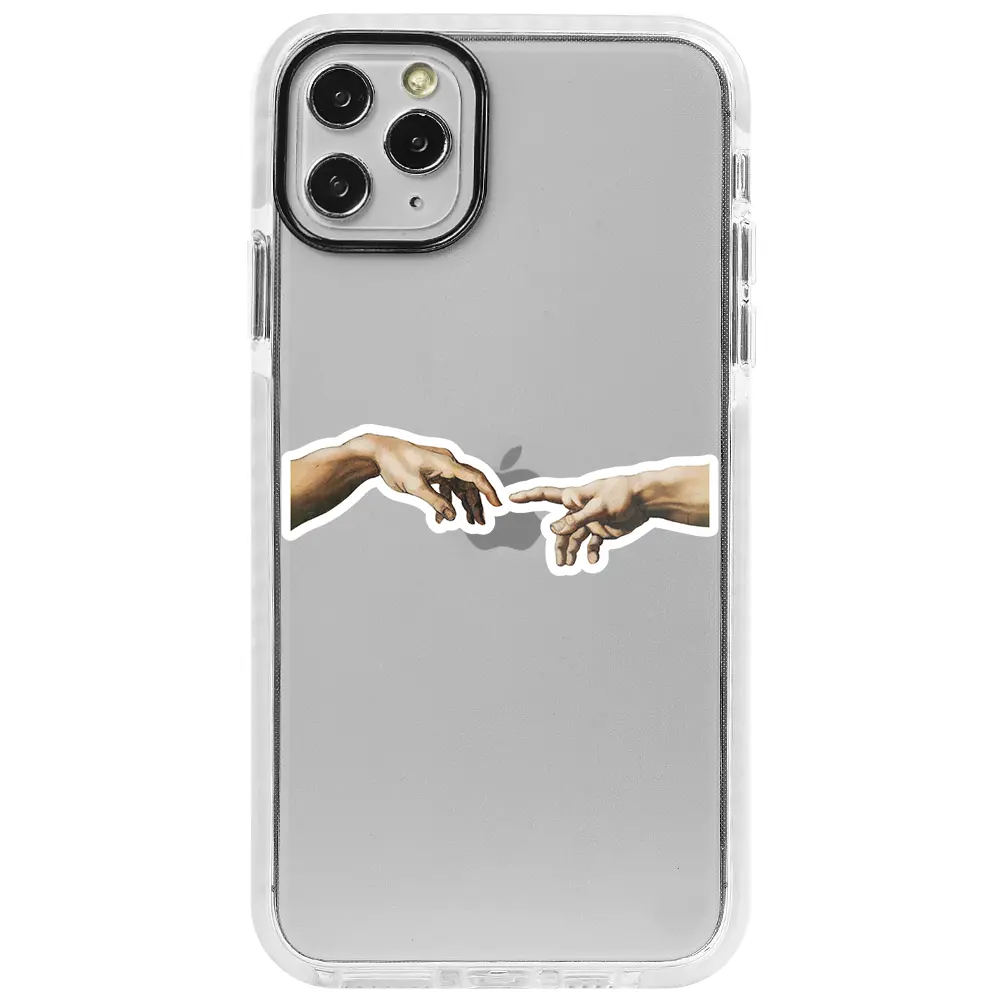 Apple iPhone 11 Pro Max Beyaz Impact Premium Telefon Kılıfı - Adem'in Yaratılışı