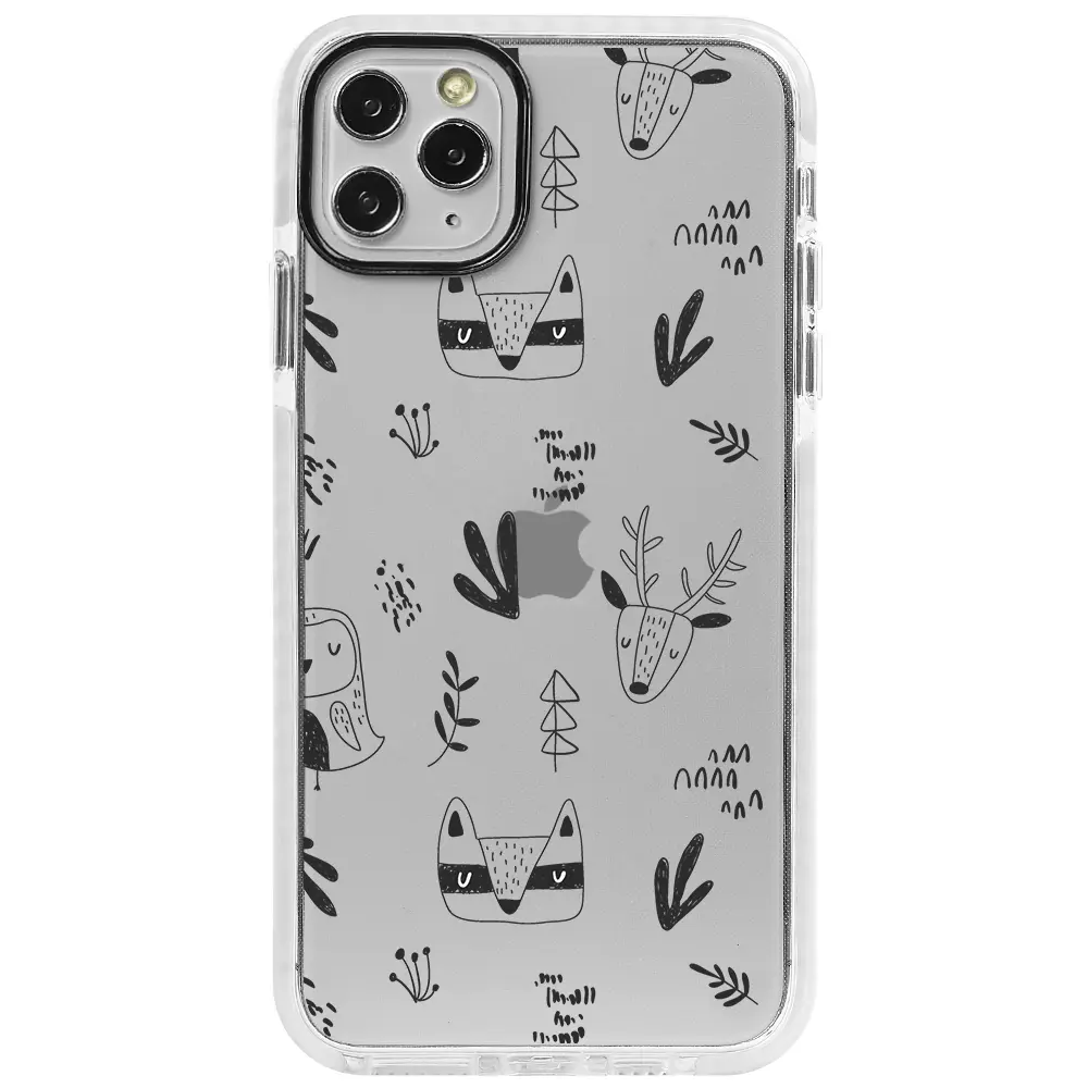 Apple iPhone 11 Pro Max Beyaz Impact Premium Telefon Kılıfı - Alaska Hayvanlari
