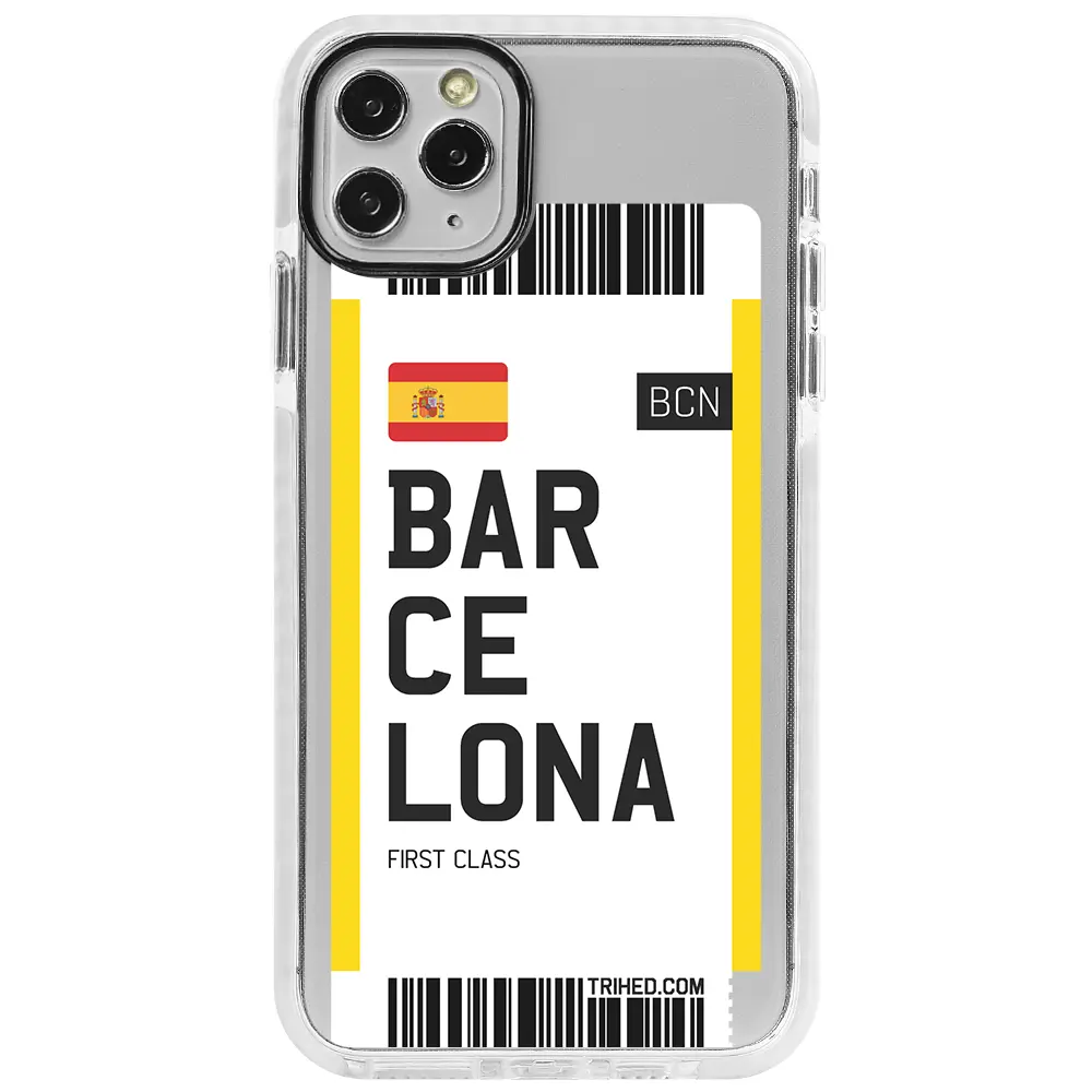 Apple iPhone 11 Pro Max Beyaz Impact Premium Telefon Kılıfı - Barcelona Bileti