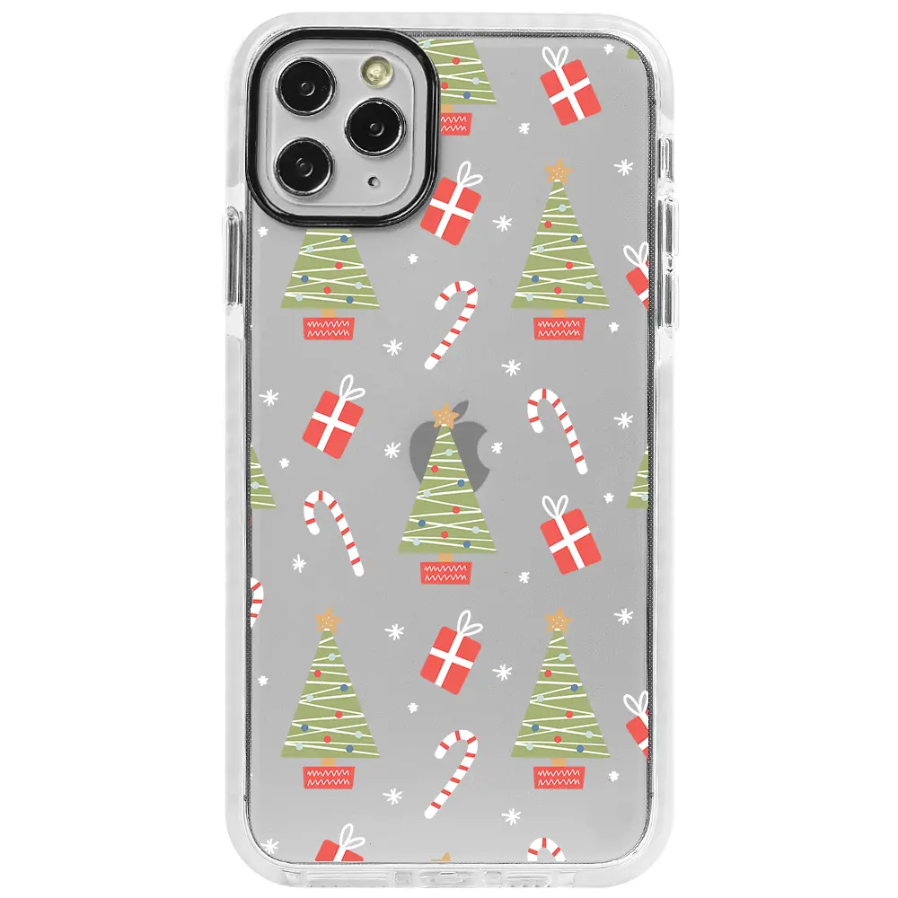 Apple iPhone 11 Pro Max Beyaz Impact Premium Telefon Kılıfı - Christmas Candy