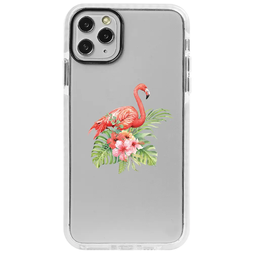 Apple iPhone 11 Pro Max Beyaz Impact Premium Telefon Kılıfı - Flamingo