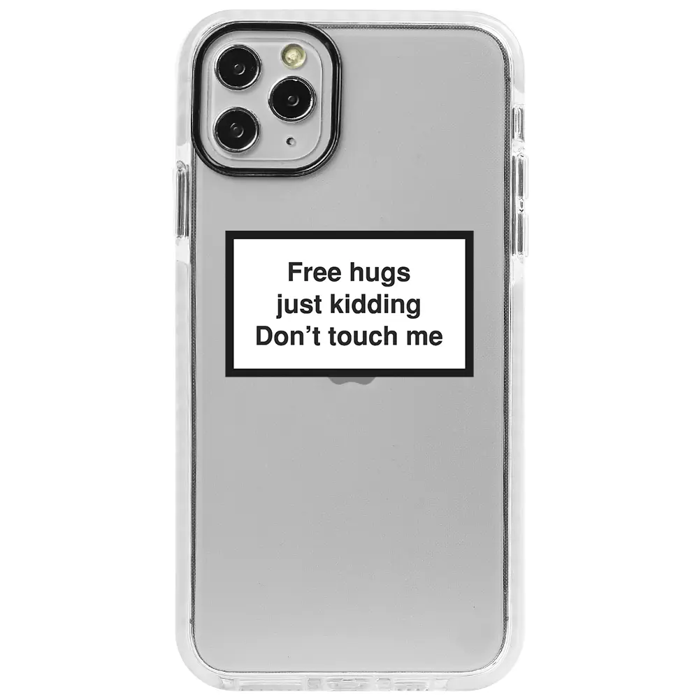 Apple iPhone 11 Pro Max Beyaz Impact Premium Telefon Kılıfı - Free Hugs