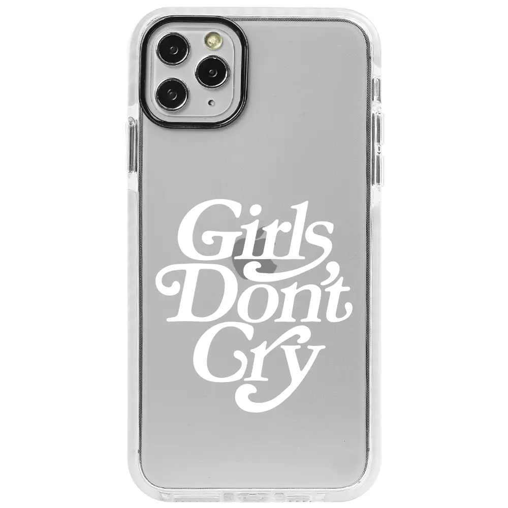 Apple iPhone 11 Pro Max Beyaz Impact Premium Telefon Kılıfı - Girls Don't Cry