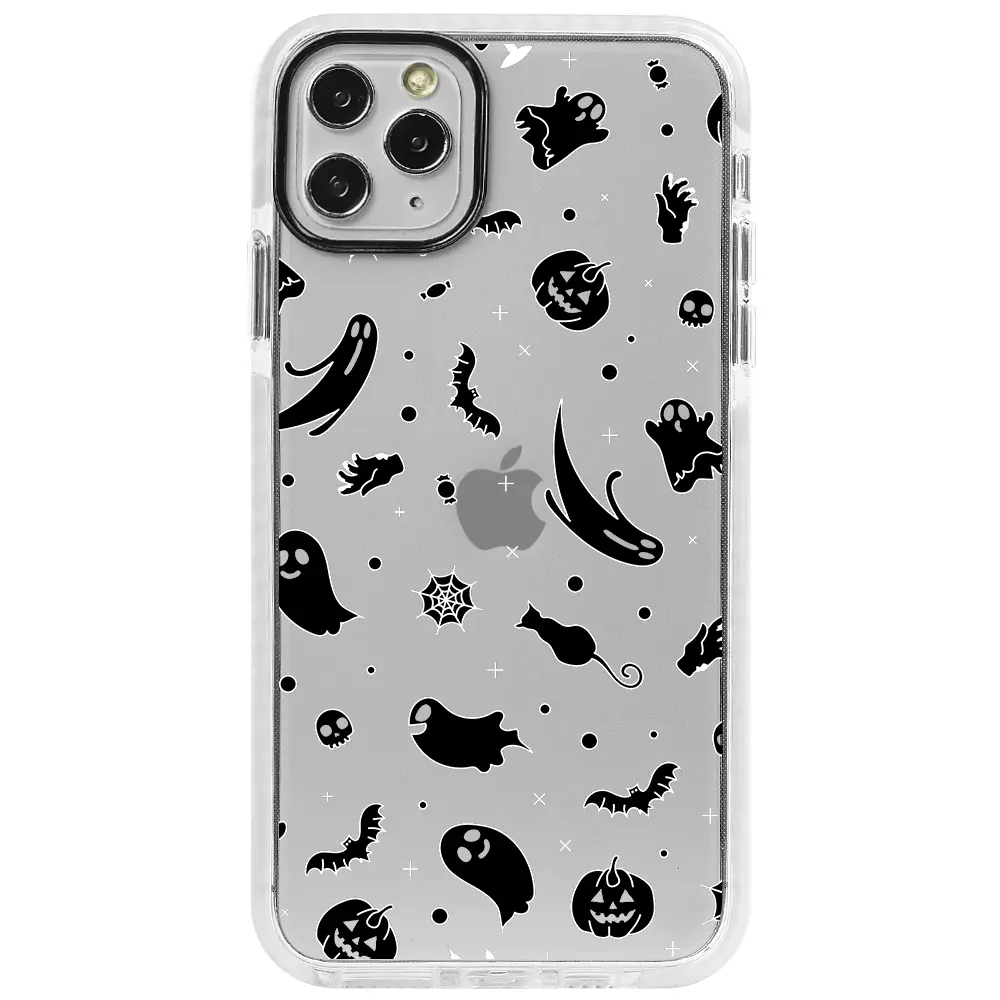 Apple iPhone 11 Pro Max Beyaz Impact Premium Telefon Kılıfı - Halloween Black