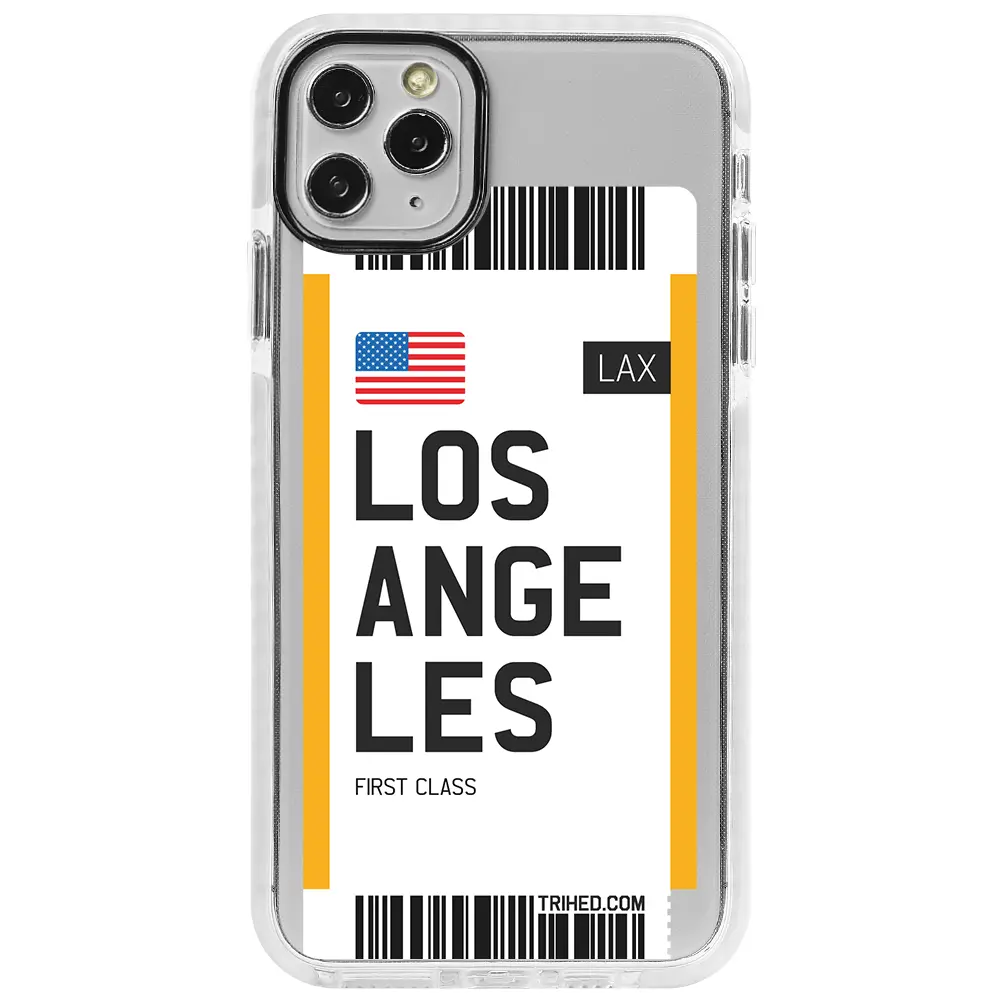 Apple iPhone 11 Pro Max Beyaz Impact Premium Telefon Kılıfı - Los Angeles Bileti