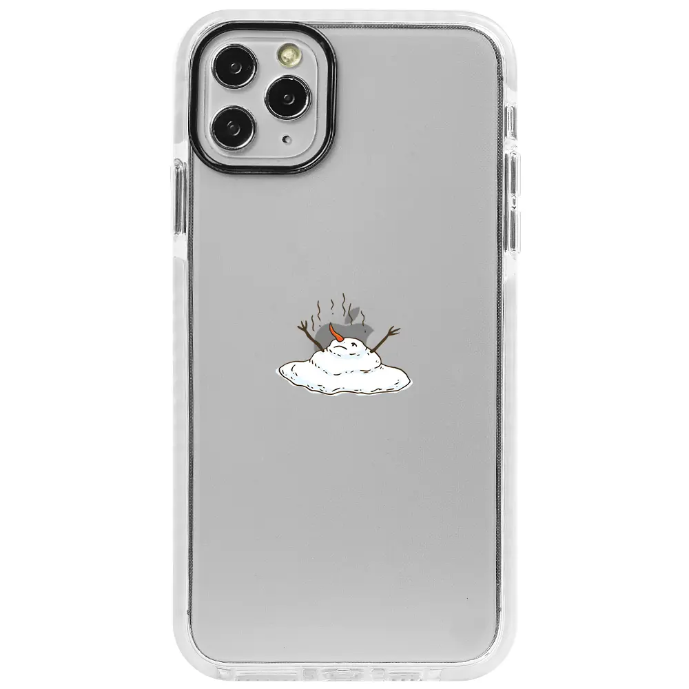 Apple iPhone 11 Pro Max Beyaz Impact Premium Telefon Kılıfı - Melting Snowman