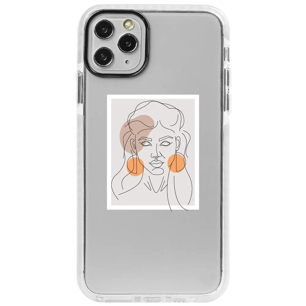 Apple iPhone 11 Pro Max Beyaz Impact Premium Telefon Kılıfı - Orange Earrings