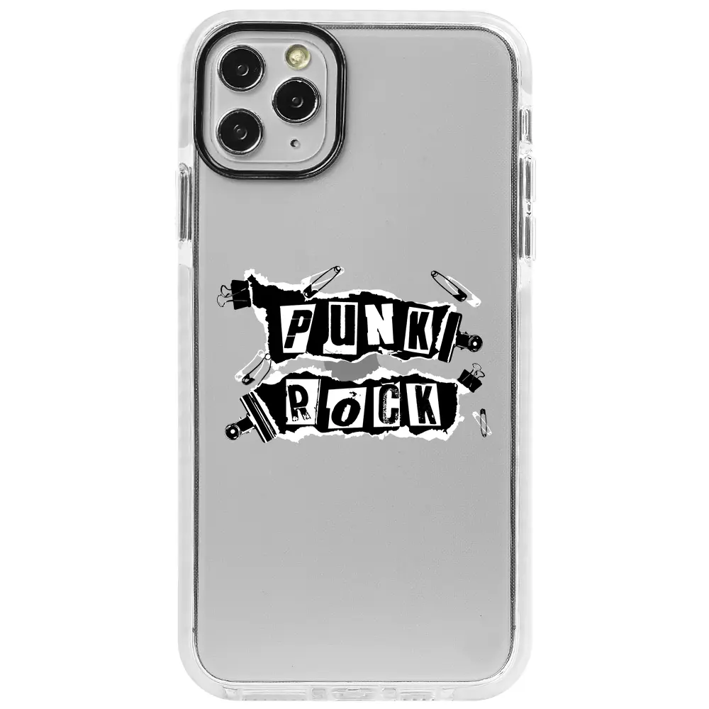 Apple iPhone 11 Pro Max Beyaz Impact Premium Telefon Kılıfı - Punk Rock