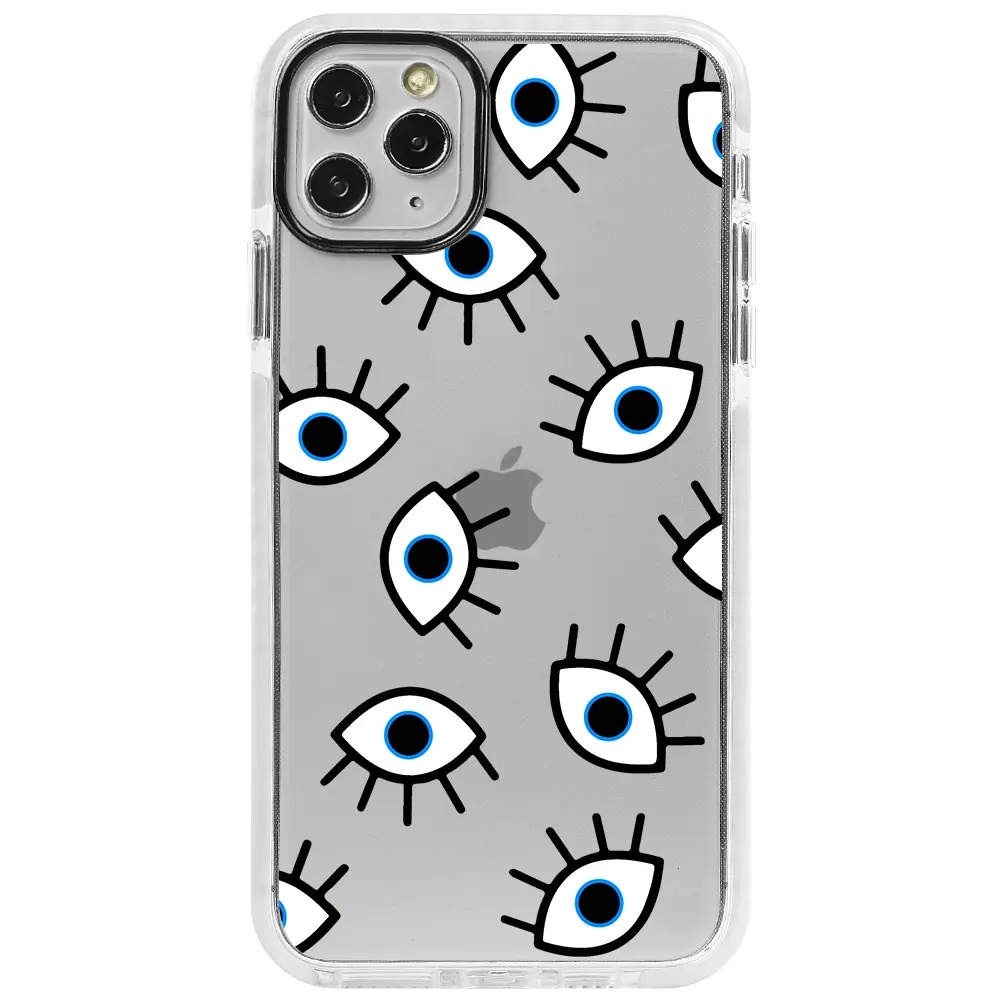 Apple iPhone 11 Pro Max Beyaz Impact Premium Telefon Kılıfı - Random Eyes