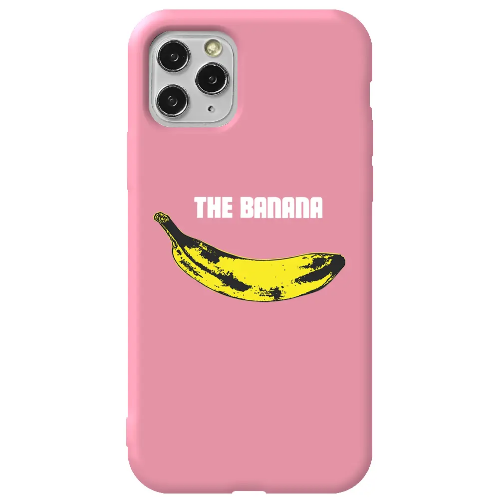 Apple iPhone 11 Pro Max Pembe Renkli Silikon Telefon Kılıfı - Andy Warhol Banana