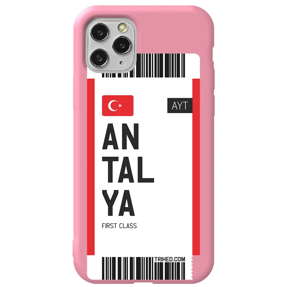 Apple iPhone 11 Pro Max Pembe Renkli Silikon Telefon Kılıfı - Antalya Bileti