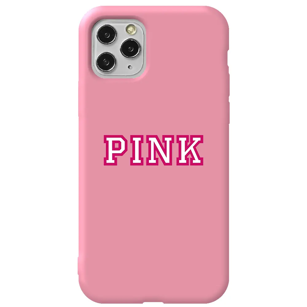 Apple iPhone 11 Pro Max Pembe Renkli Silikon Telefon Kılıfı - Pink