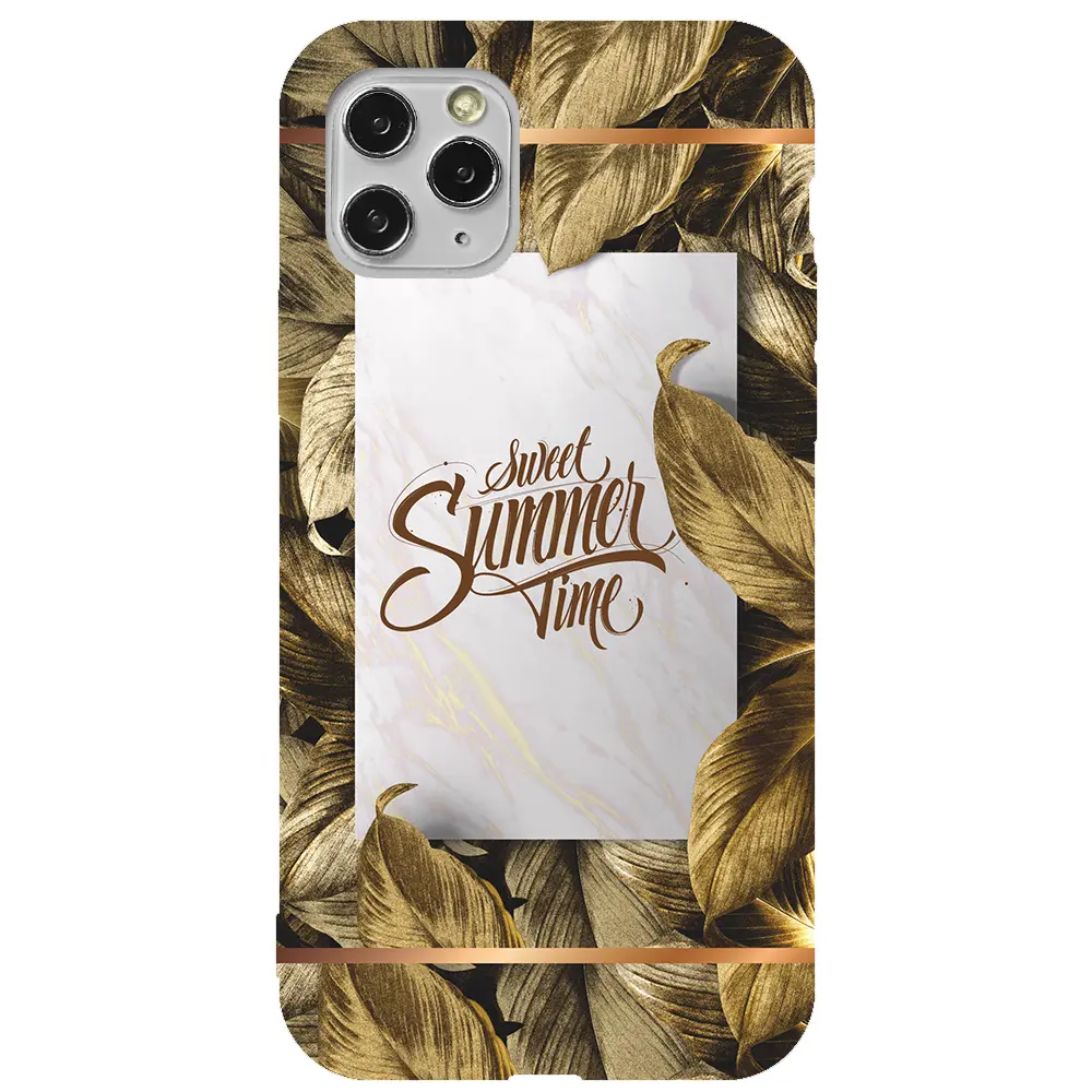 Apple iPhone 11 Pro Max Pembe Renkli Silikon Telefon Kılıfı - Sweet Summer