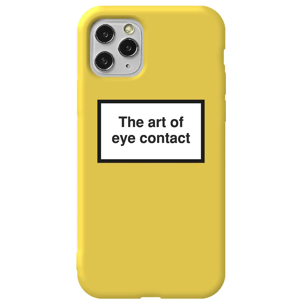 Apple iPhone 11 Pro Max Sarı Renkli Silikon Telefon Kılıfı - Eye Contact
