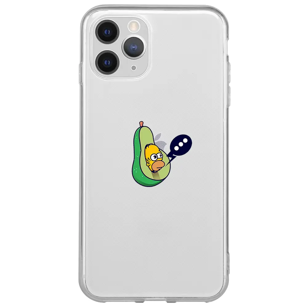 Apple iPhone 11 Pro Max Şeffaf Telefon Kılıfı - Avokado Simpson