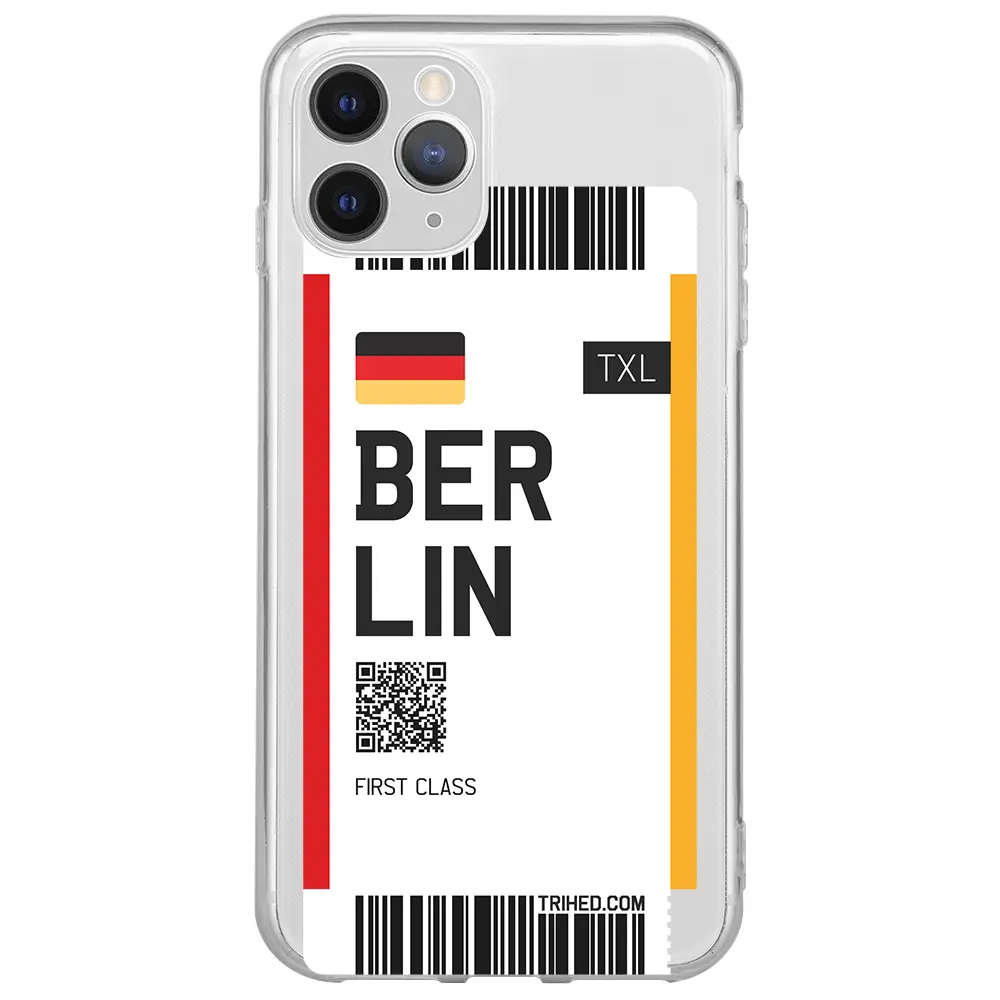 Apple iPhone 11 Pro Max Şeffaf Telefon Kılıfı - Berlin Bileti