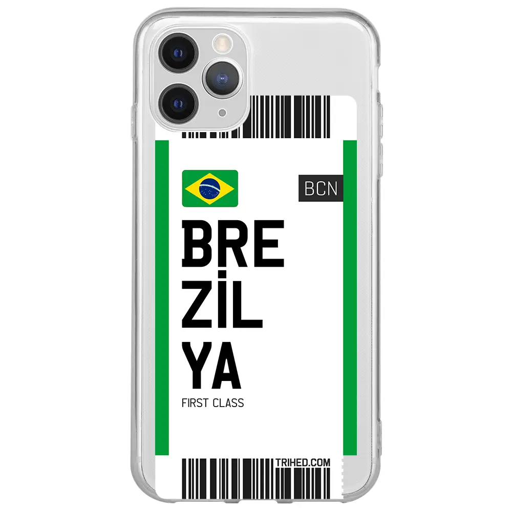 Apple iPhone 11 Pro Max Şeffaf Telefon Kılıfı - Brezilya Bileti