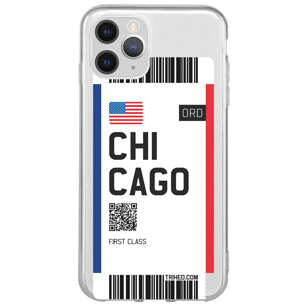 Apple iPhone 11 Pro Max Şeffaf Telefon Kılıfı - Chicago Bileti