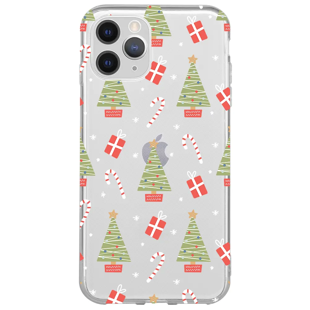 Apple iPhone 11 Pro Max Şeffaf Telefon Kılıfı - Christmas Candy