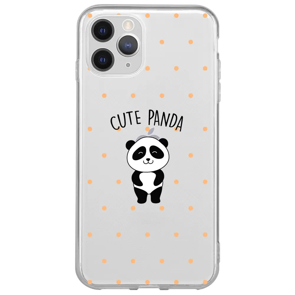 Apple iPhone 11 Pro Max Şeffaf Telefon Kılıfı - Cute Panda