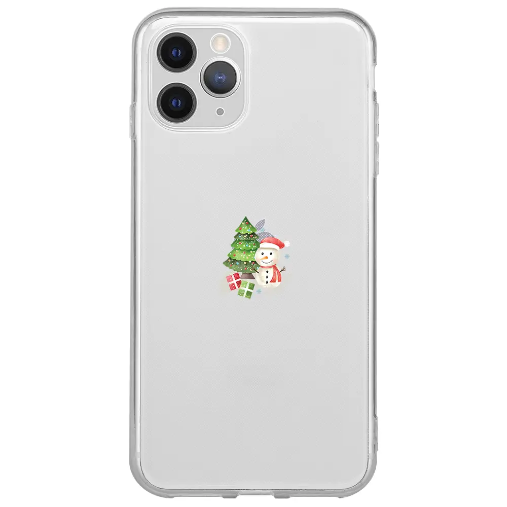 Apple iPhone 11 Pro Max Şeffaf Telefon Kılıfı - Cute Snowman
