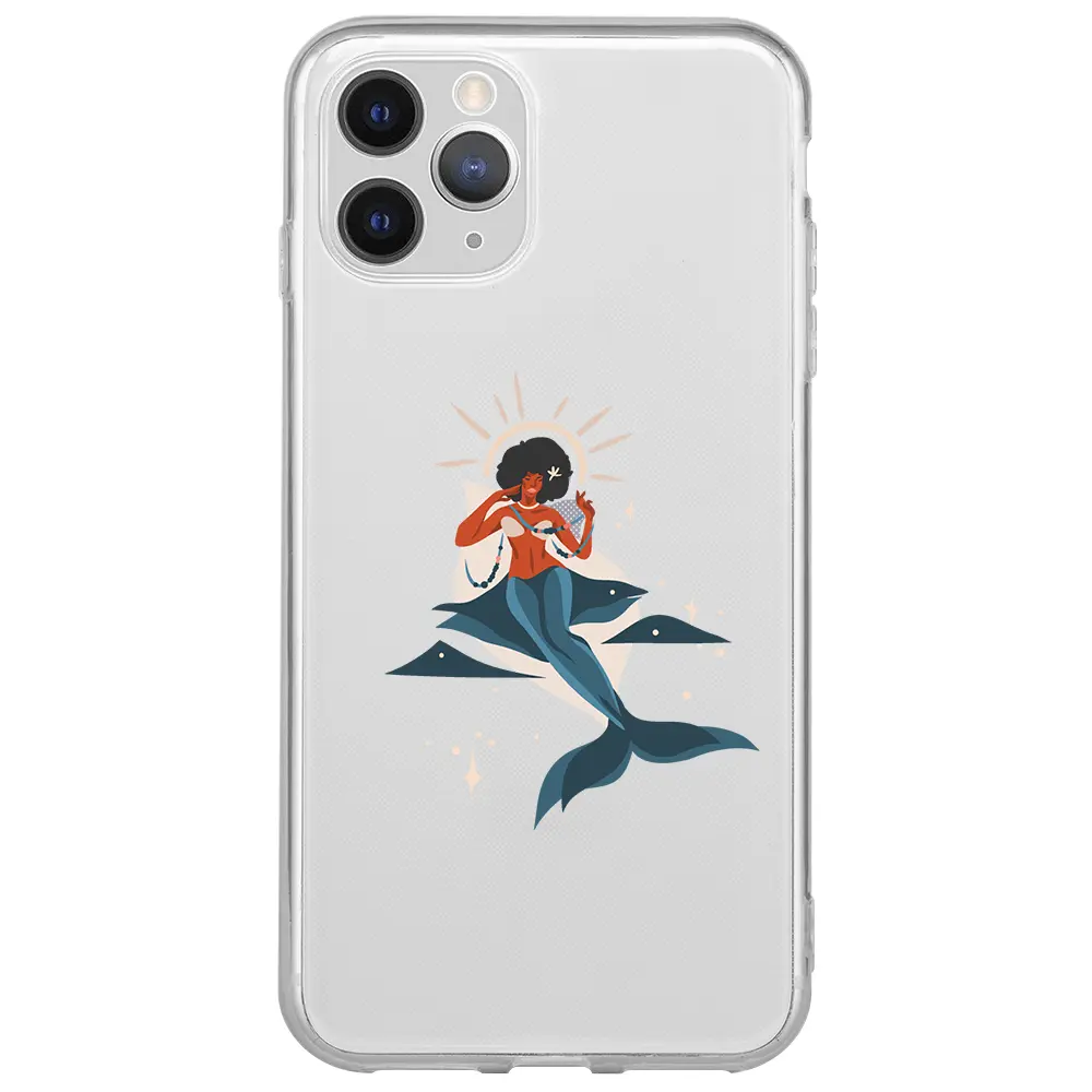 Apple iPhone 11 Pro Max Şeffaf Telefon Kılıfı - Deniz Kızı