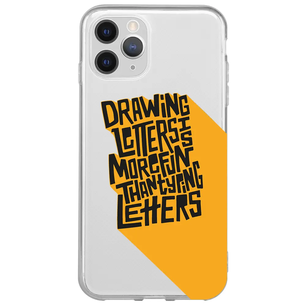 Apple iPhone 11 Pro Max Şeffaf Telefon Kılıfı - Drawing Letters