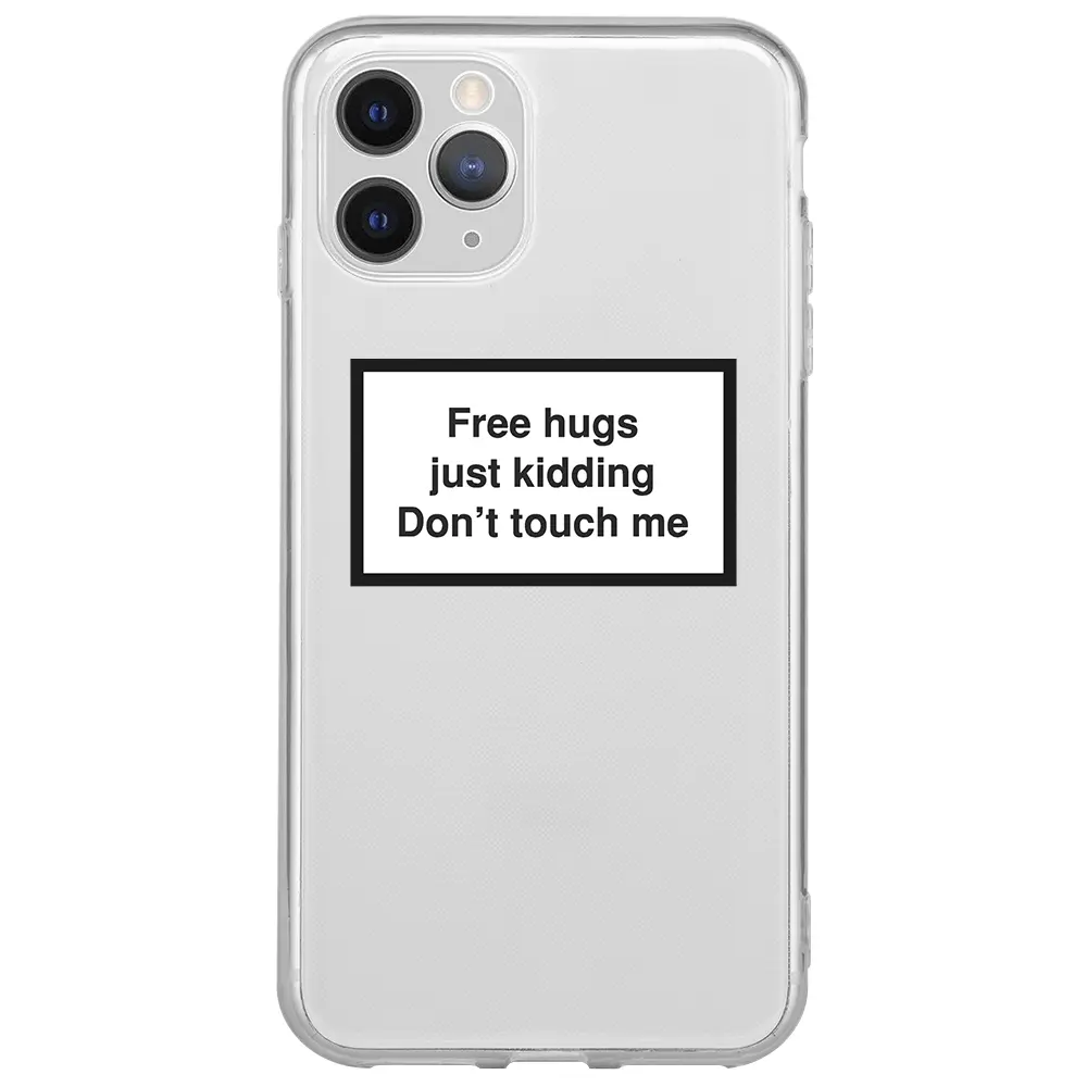 Apple iPhone 11 Pro Max Şeffaf Telefon Kılıfı - Free Hugs