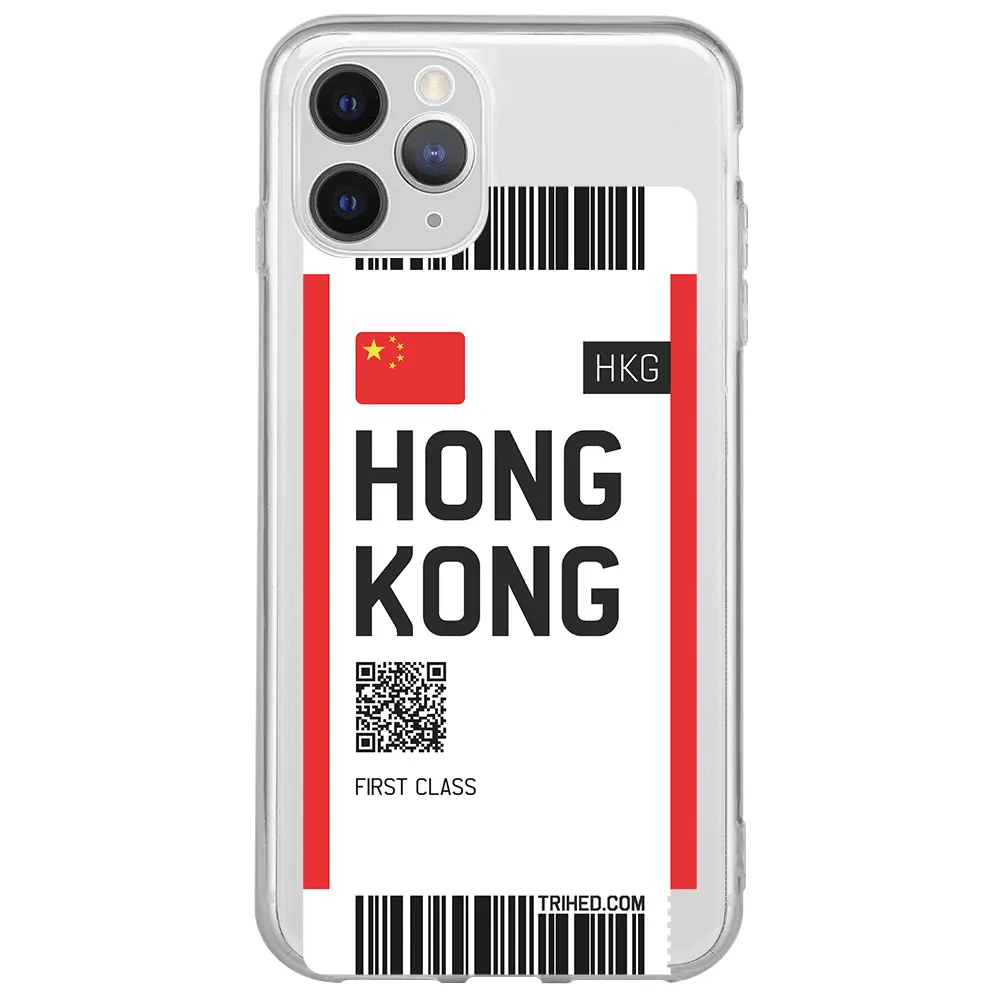 Apple iPhone 11 Pro Max Şeffaf Telefon Kılıfı - Hong Kong Bileti