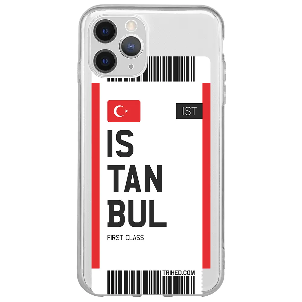 Apple iPhone 11 Pro Max Şeffaf Telefon Kılıfı - İstanbul Bileti