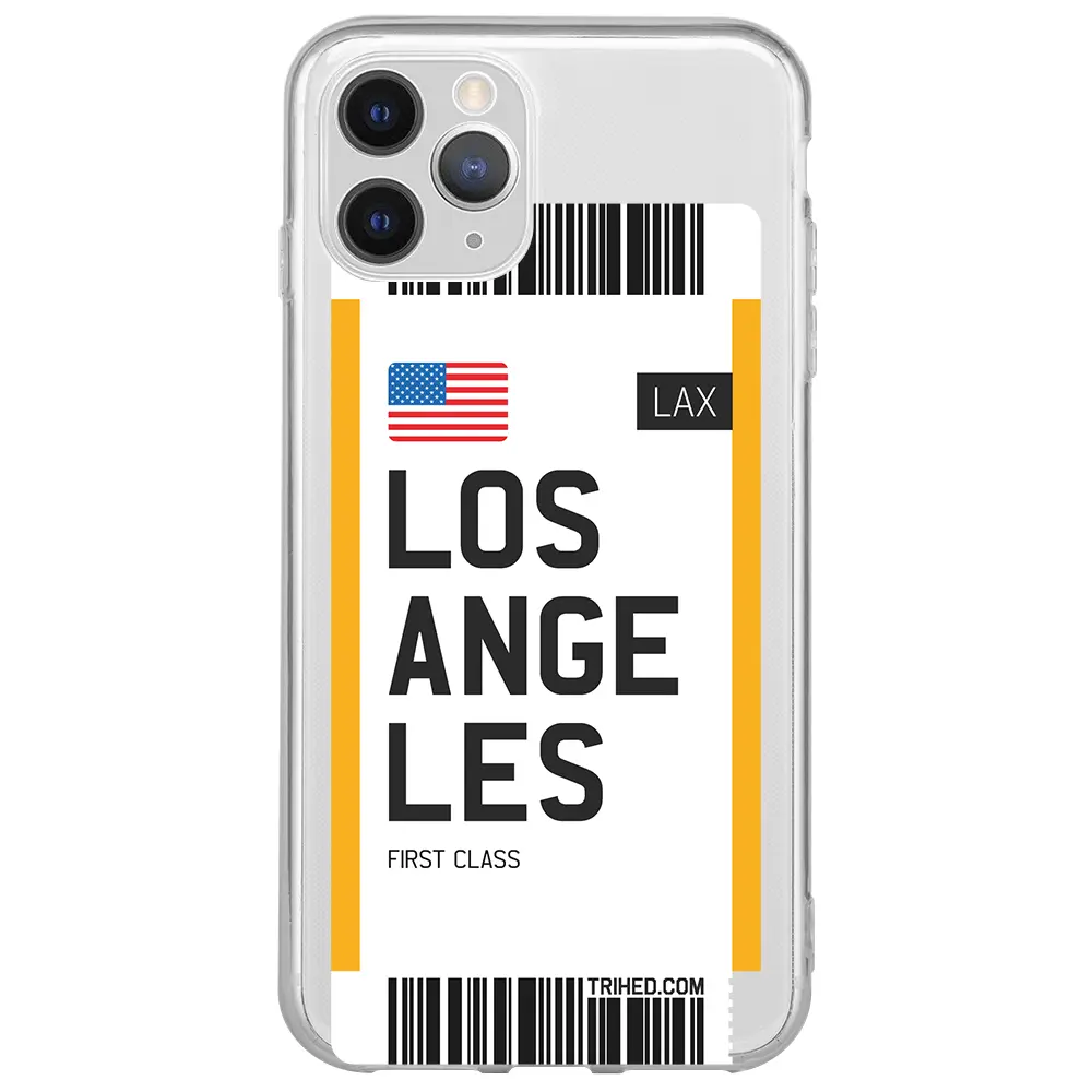 Apple iPhone 11 Pro Max Şeffaf Telefon Kılıfı - Los Angeles Bileti