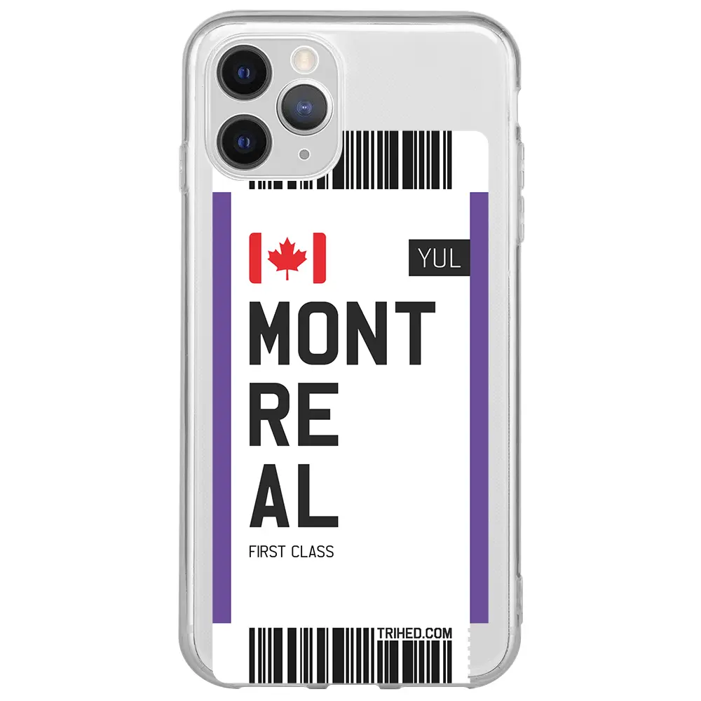 Apple iPhone 11 Pro Max Şeffaf Telefon Kılıfı - Montreal Bileti