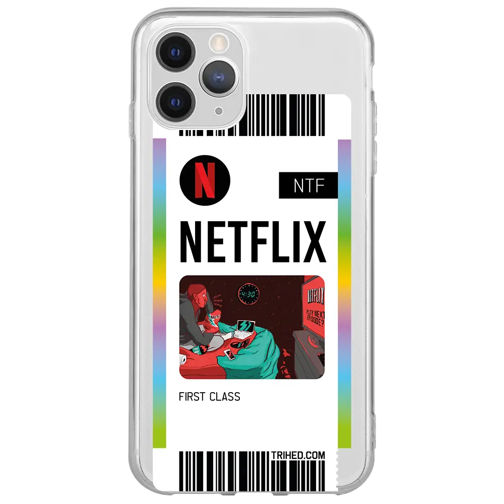 Apple iPhone 11 Pro Max Şeffaf Telefon Kılıfı - Netflix Bileti