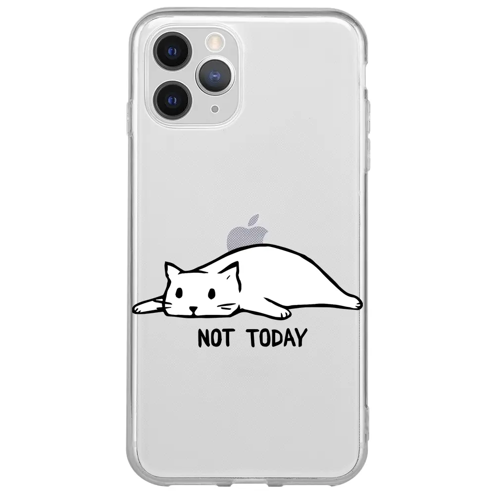 Apple iPhone 11 Pro Max Şeffaf Telefon Kılıfı - Not Today Cat
