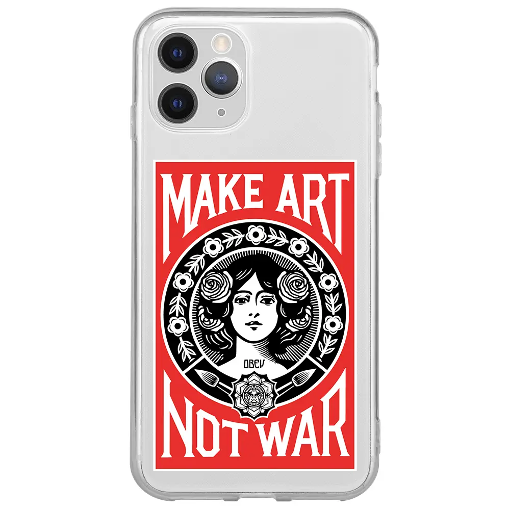 Apple iPhone 11 Pro Max Şeffaf Telefon Kılıfı - Obey Make Love