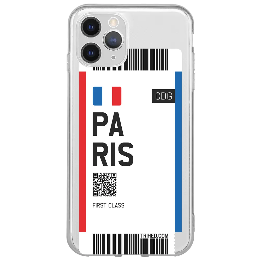 Apple iPhone 11 Pro Max Şeffaf Telefon Kılıfı - Paris Bileti