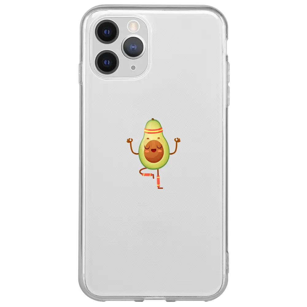 Apple iPhone 11 Pro Max Şeffaf Telefon Kılıfı - Peaceful Avokado
