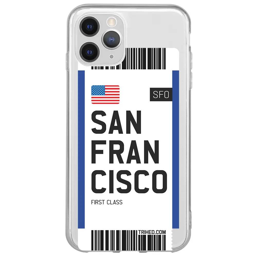 Apple iPhone 11 Pro Max Şeffaf Telefon Kılıfı - San Francisco Bileti