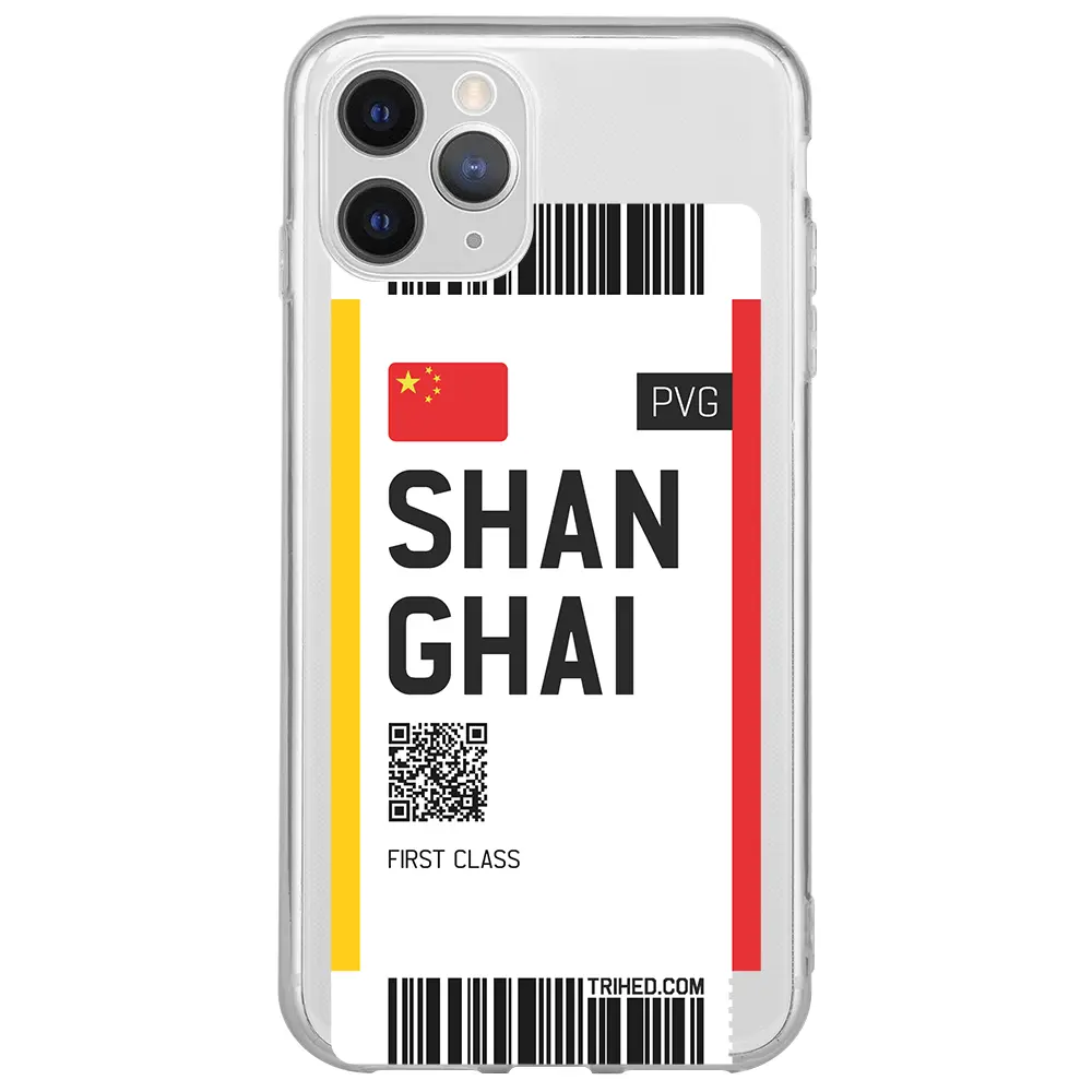 Apple iPhone 11 Pro Max Şeffaf Telefon Kılıfı - Shanghai Bileti