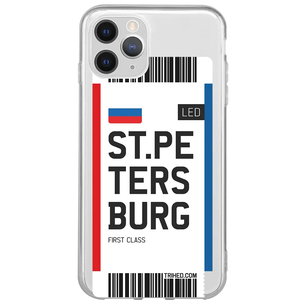 Apple iPhone 11 Pro Max Şeffaf Telefon Kılıfı - St. Petersburg Bileti