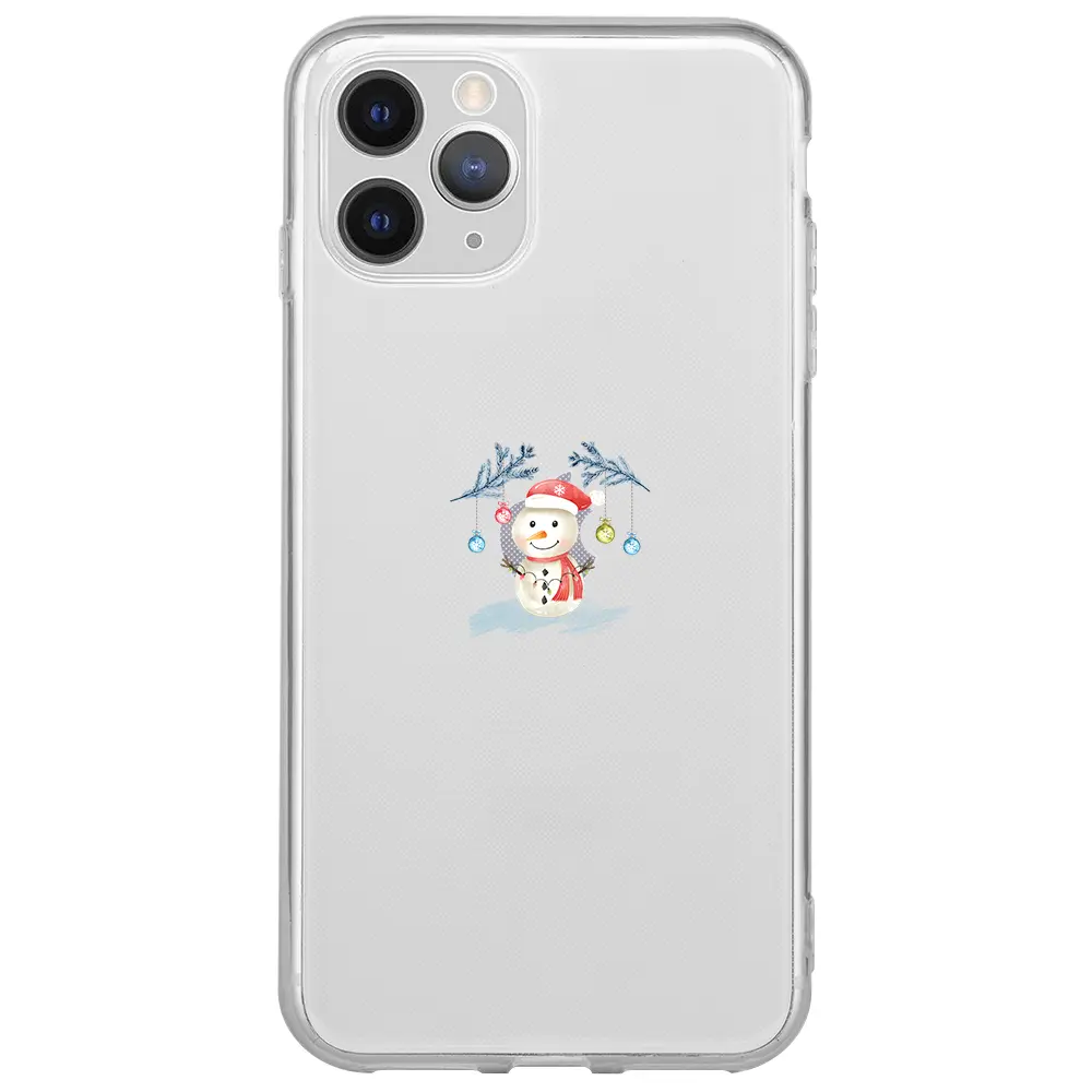 Apple iPhone 11 Pro Max Şeffaf Telefon Kılıfı - Sugar Snowman