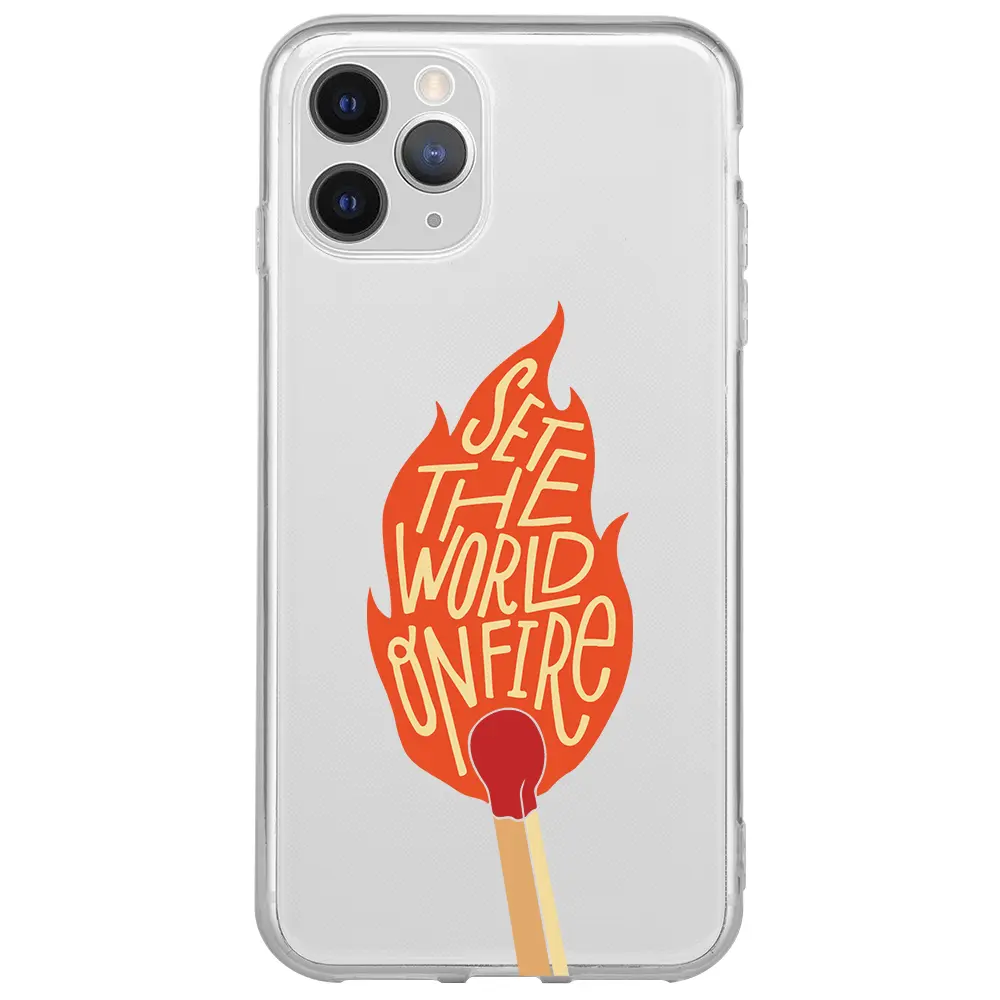 Apple iPhone 11 Pro Max Şeffaf Telefon Kılıfı - World on Fire