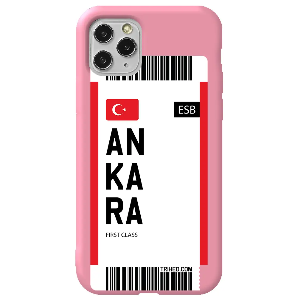 Apple iPhone 11 Pro Pembe Renkli Silikon Telefon Kılıfı - Ankara Bileti