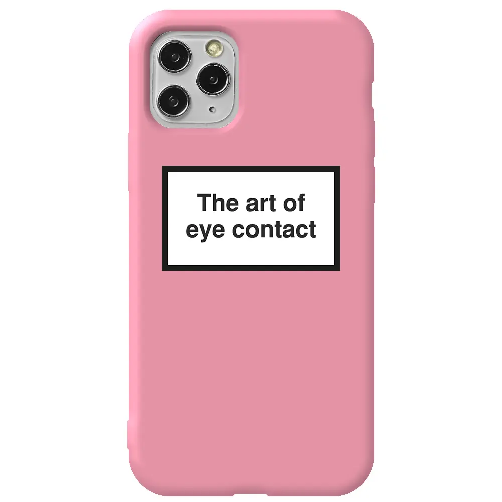 Apple iPhone 11 Pro Pembe Renkli Silikon Telefon Kılıfı - Eye Contact