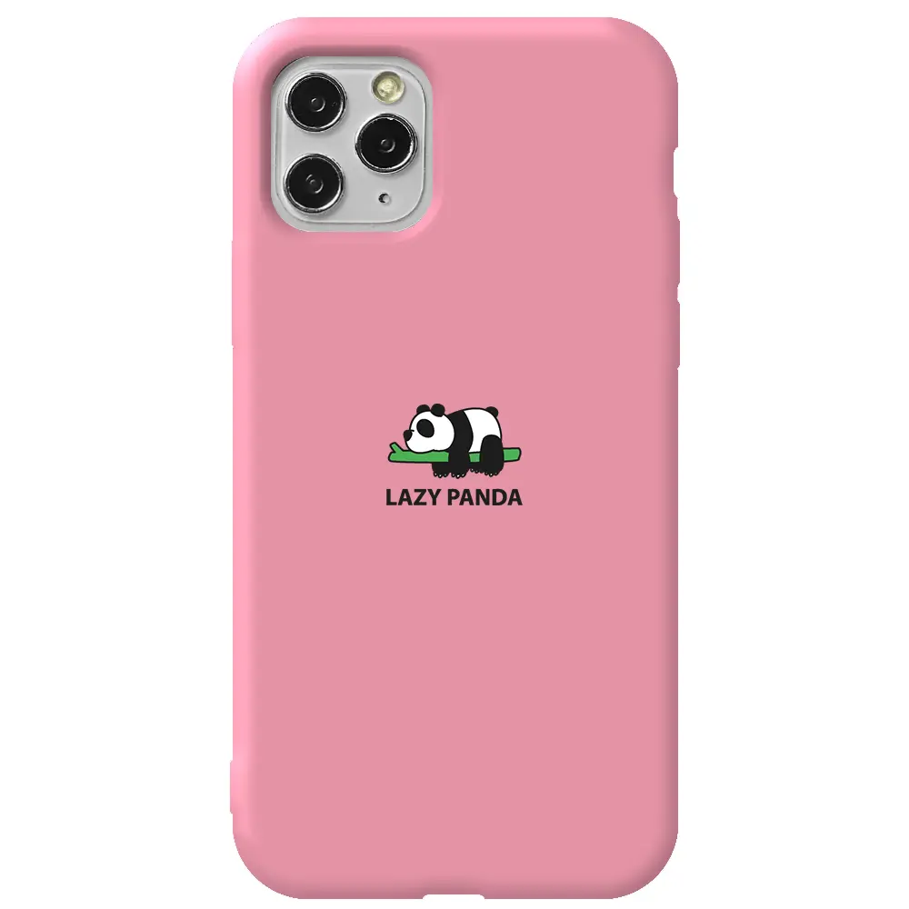 Apple iPhone 11 Pro Pembe Renkli Silikon Telefon Kılıfı - Lazy Panda
