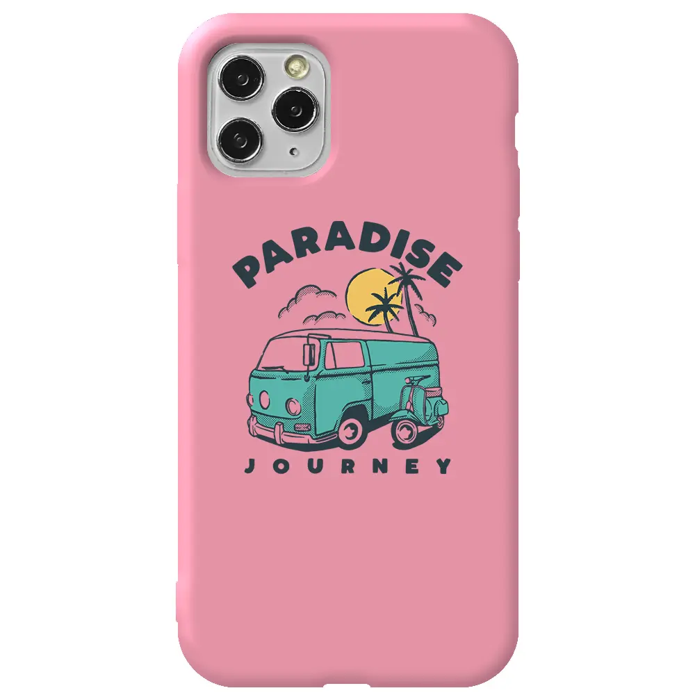 Apple iPhone 11 Pro Pembe Renkli Silikon Telefon Kılıfı - Paradise